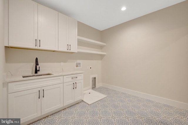 1710 Fairview Ave, Mclean, VA 22101 - washroom featuring hookup for an electric dryer, hookup for a washing machine, recessed lighting, and cabinet space