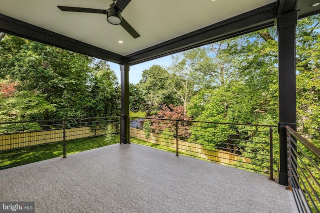 1710 Fairview Ave, Mclean, VA 22101 - view of patio / terrace featuring a ceiling fan and view of scattered trees