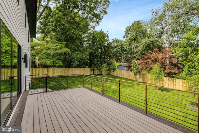 1710 Fairview Ave, Mclean, VA 22101 - wooden terrace featuring a fenced backyard and view of wooded area