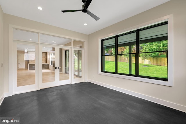1710 Fairview Ave, Mclean, VA 22101 - spare room with french doors, ceiling fan, and recessed lighting