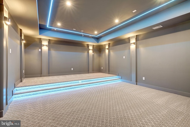 1710 Fairview Ave, Mclean, VA 22101 - carpeted home theater featuring recessed lighting and a raised ceiling