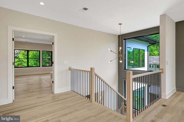 1710 Fairview Ave, Mclean, VA 22101 - hall featuring an upstairs landing, wood finished floors, and recessed lighting