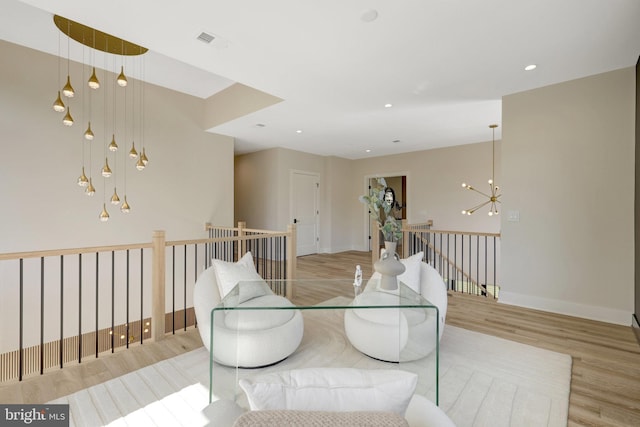 1710 Fairview Ave, Mclean, VA 22101 - dining area with wood finished floors, a chandelier, and recessed lighting