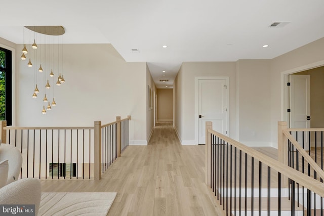1710 Fairview Ave, Mclean, VA 22101 - corridor with light wood-style floors, an upstairs landing, and recessed lighting