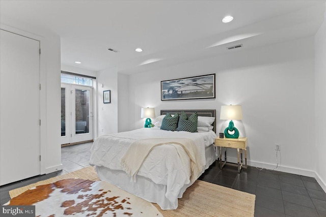 2223 1st St NW Unit 1, Washington, DC 20001 - tiled bedroom featuring recessed lighting and access to exterior