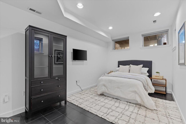 2223 1st St NW Unit 1, Washington, DC 20001 - bedroom with recessed lighting and dark tile patterned flooring