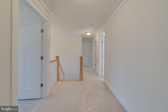 2 Bluebird Ln, Stafford, VA 22554 - corridor featuring crown molding and an upstairs landing