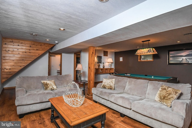 1140 Rock Lodge Rd, Mc Henry, MD 21541 - living room with wood finished floors, billiards, and recessed lighting