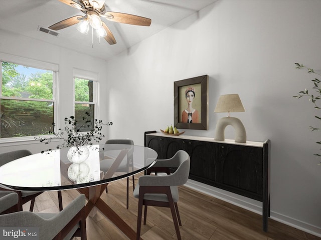 7607 Weather Worn Way Unit A, Columbia, MD 21046 - dining area featuring wood finished floors and a ceiling fan