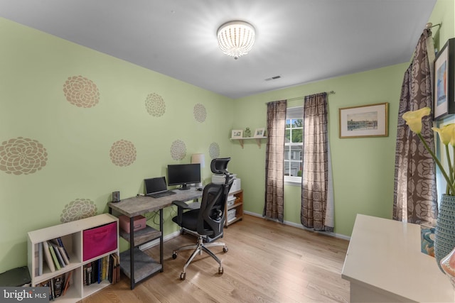 10034 Park Woods Ln, Burke, VA 22015 - home office with wood finished floors and a chandelier