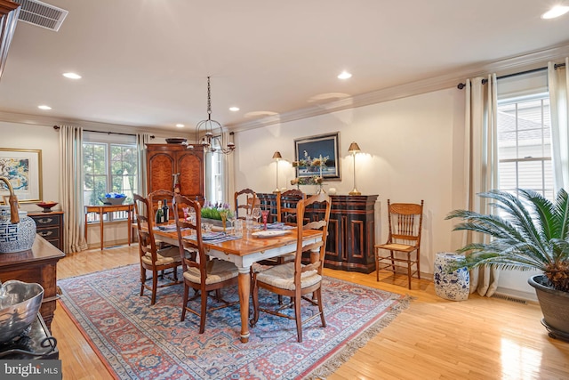 4 Surrey Rd, Rehoboth Beach, DE 19971 - dining area featuring ornamental molding, recessed lighting, and wood finished floors