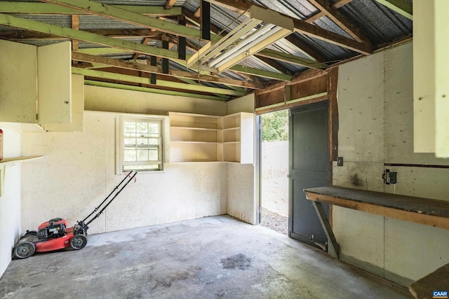 2504 Plateau Rd, Charlottesville, VA 22903 - misc room with unfinished concrete floors and lofted ceiling