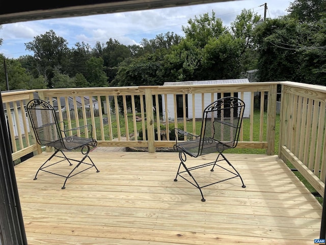 2504 Plateau Rd, Charlottesville, VA 22903 - wooden deck featuring view of wooded area