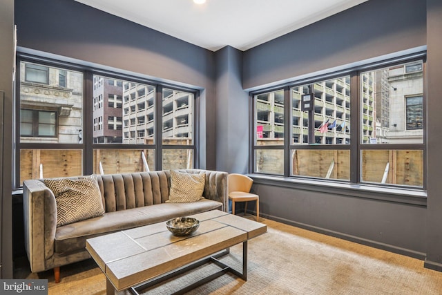 1425 Locust St Unit 7D, Philadelphia, PA 19102 - carpeted living room with baseboards
