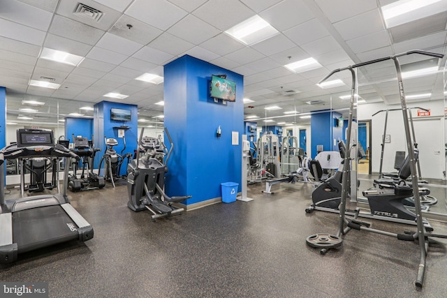 1425 Locust St Unit 7D, Philadelphia, PA 19102 - exercise room with a paneled ceiling
