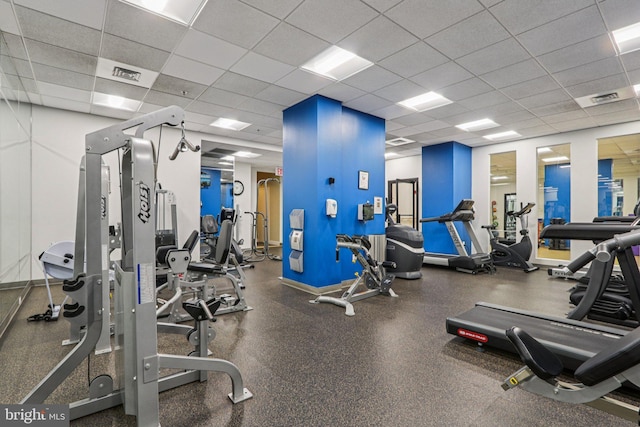 1425 Locust St Unit 7D, Philadelphia, PA 19102 - workout area with a drop ceiling