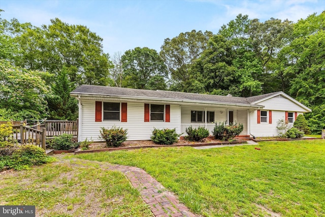 26140 High Banks Dr, Salisbury, MD 21801 - ranch-style house featuring a front lawn and a porch