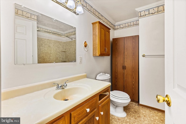 26140 High Banks Dr, Salisbury, MD 21801 - full bath with vanity, a shower, and ornamental molding