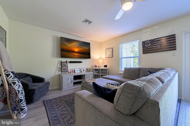 39 Allison Pl, Egg Harbor Township, NJ 08234 - living room with a ceiling fan and wood finished floors