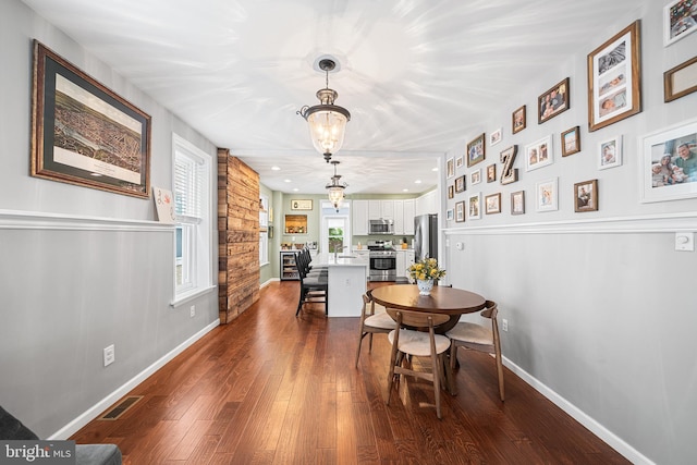 4334 Mitchell St, Philadelphia, PA 19128 - dining room with dark wood-type flooring and recessed lighting