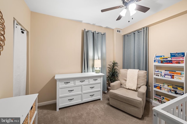 4334 Mitchell St, Philadelphia, PA 19128 - carpeted bedroom featuring a nursery area and ceiling fan