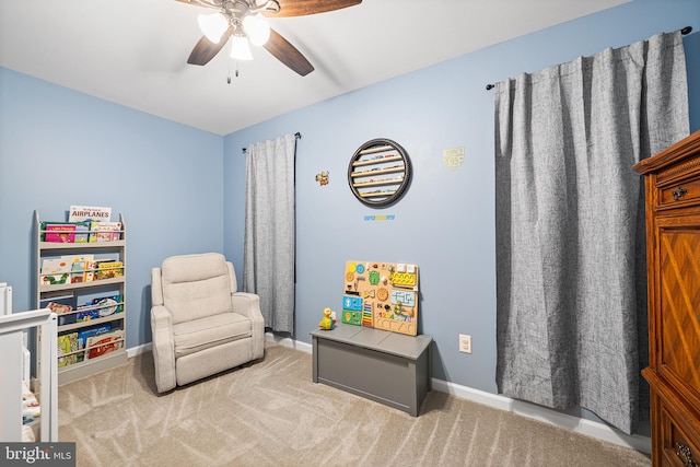4334 Mitchell St, Philadelphia, PA 19128 - rec room featuring ceiling fan and carpet flooring