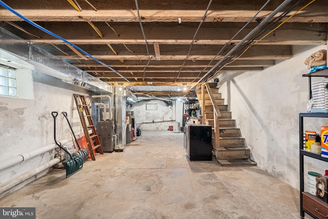 4334 Mitchell St, Philadelphia, PA 19128 - below grade area with stairs and heating unit