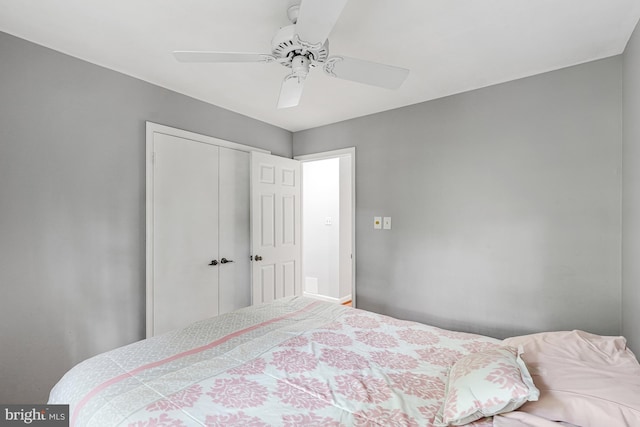 9126 Fisteris Ct, Springfield, VA 22152 - bedroom with a closet and ceiling fan