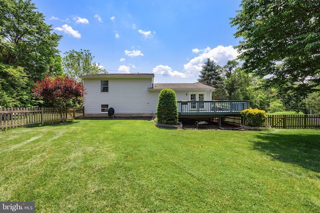 3341 Howellsville Rd, Front Royal, VA 22630 - rear view of house with a deck and a fenced backyard