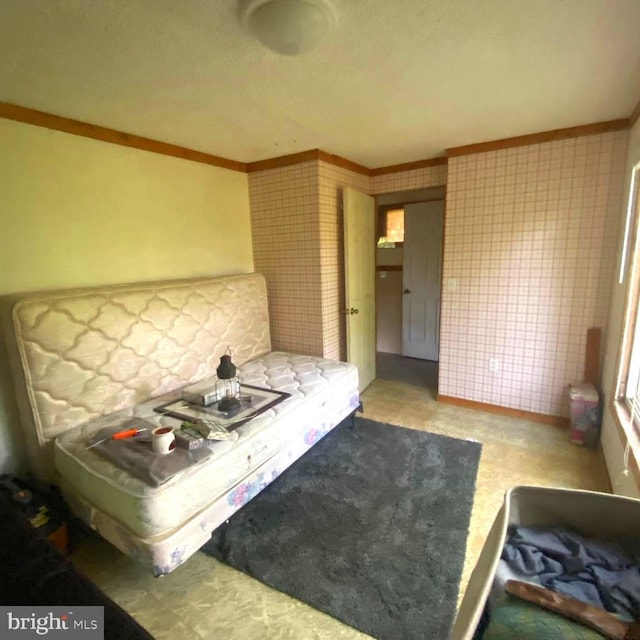 1074 White Pine Ln, Capon Bridge, WV 26711 - living area featuring ornamental molding and a textured ceiling