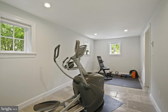 6620 Charlesway, Towson, MD 21204 - exercise area with baseboards and recessed lighting