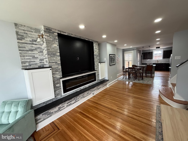 643 Jamestown Ave, Philadelphia, PA 19128 - living area featuring wood finished floors and recessed lighting