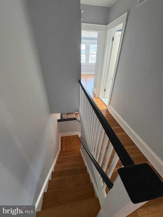 643 Jamestown Ave, Philadelphia, PA 19128 - staircase with wood finished floors and baseboards