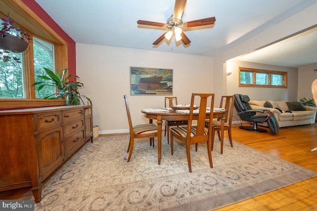 643 Crestwood Rd, Wayne, PA 19087 - dining area with light wood-type flooring and ceiling fan