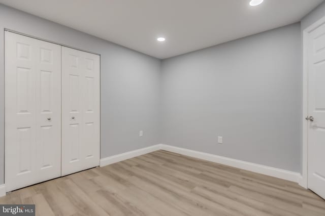 902 Nadine Ct, Landover, MD 20785 - unfurnished bedroom featuring recessed lighting, light wood-type flooring, and a closet