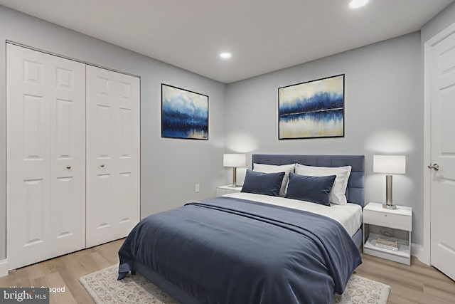 902 Nadine Ct, Landover, MD 20785 - bedroom featuring light wood-style floors, recessed lighting, and a closet