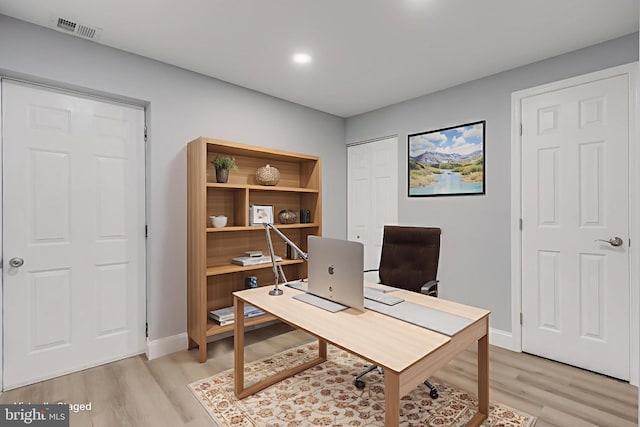 902 Nadine Ct, Landover, MD 20785 - office area featuring light wood-type flooring and baseboards