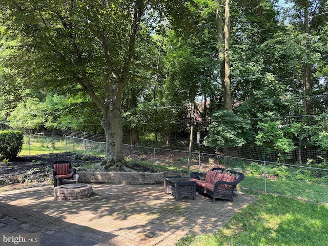 158 Summit Dr, York, PA 17403 - view of yard with a patio and an outdoor fire pit