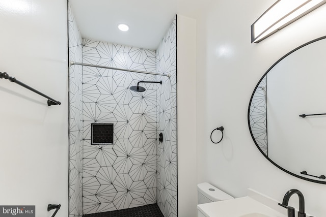 4219 Granada Ave, Baltimore, MD 21215 - bathroom with a tile shower and vanity