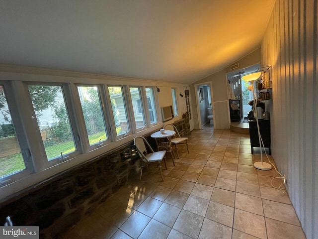 7301 Granite Rd, Elkins Park, PA 19027 - sunroom featuring lofted ceiling and tile patterned floors