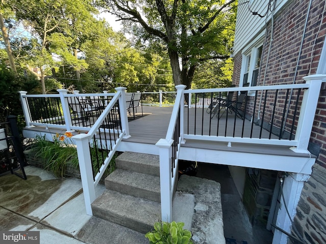 7301 Granite Rd, Elkins Park, PA 19027 - wooden terrace with view of scattered trees