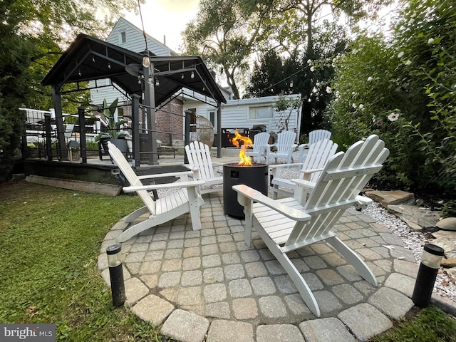 7301 Granite Rd, Elkins Park, PA 19027 - view of patio with a fire pit