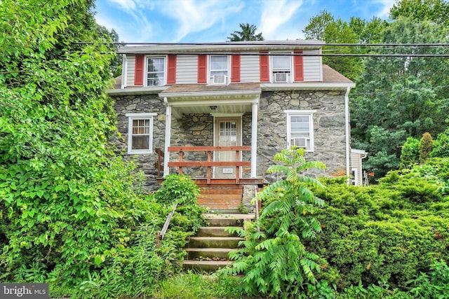 2605 N Sherman St, York, PA 17406 - view of front of home with stone siding and cooling unit