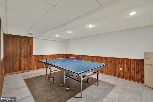 32 Duffield Dr, Lititz, PA 17543 - playroom featuring wainscoting, wood walls, and recessed lighting