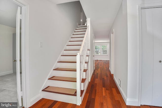 7809 Heatherton Ln, Potomac, MD 20854 - stairs featuring baseboards and wood finished floors