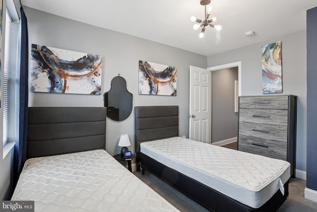 7357 E Walnut Ln, Philadelphia, PA 19138 - bedroom featuring a chandelier and carpet flooring