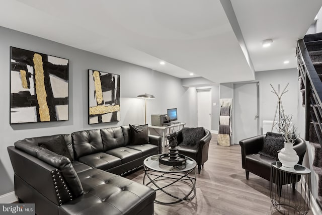 7357 E Walnut Ln, Philadelphia, PA 19138 - living room with light wood-type flooring and recessed lighting