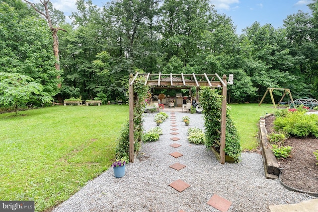 3789 Spring Rd, Carlisle, PA 17013 - view of green lawn with a patio area and a playground