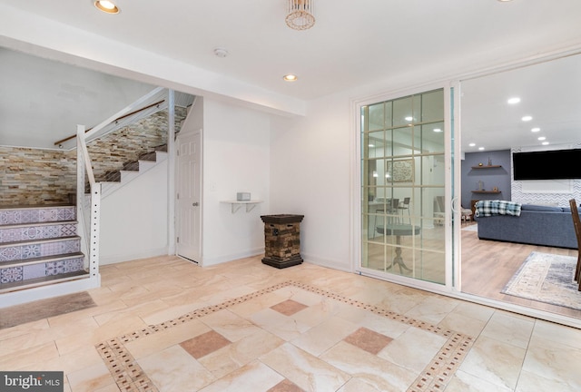 3789 Spring Rd, Carlisle, PA 17013 - spare room featuring stairway and recessed lighting