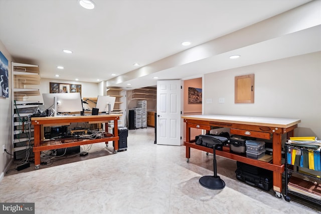 114 Lake St, Gaithersburg, MD 20878 - office space with recessed lighting, tile patterned floors, and electric panel